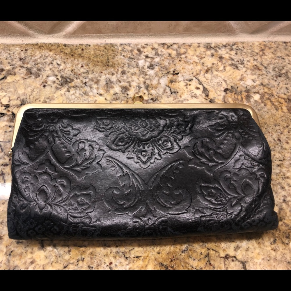 Hobo International Embossed Black Lauren Wallet